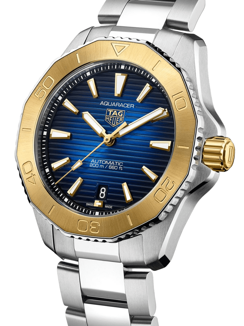 TAG Heuer Aquaracer Professional 200 Date 40mm 18k Gold Blue Dial Men's Watch