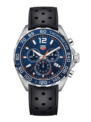 TAG Heuer Formula 1 Chronograph 43mm Blue Dial Rubber Strap Men's Watch