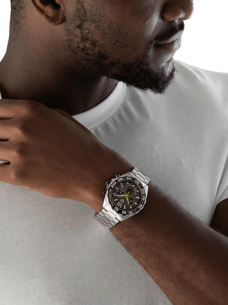 TAG Heuer Formula 1 Chronograph Grey Dial Lime-Yellow Trims 43mm Men's Watch - Image 3