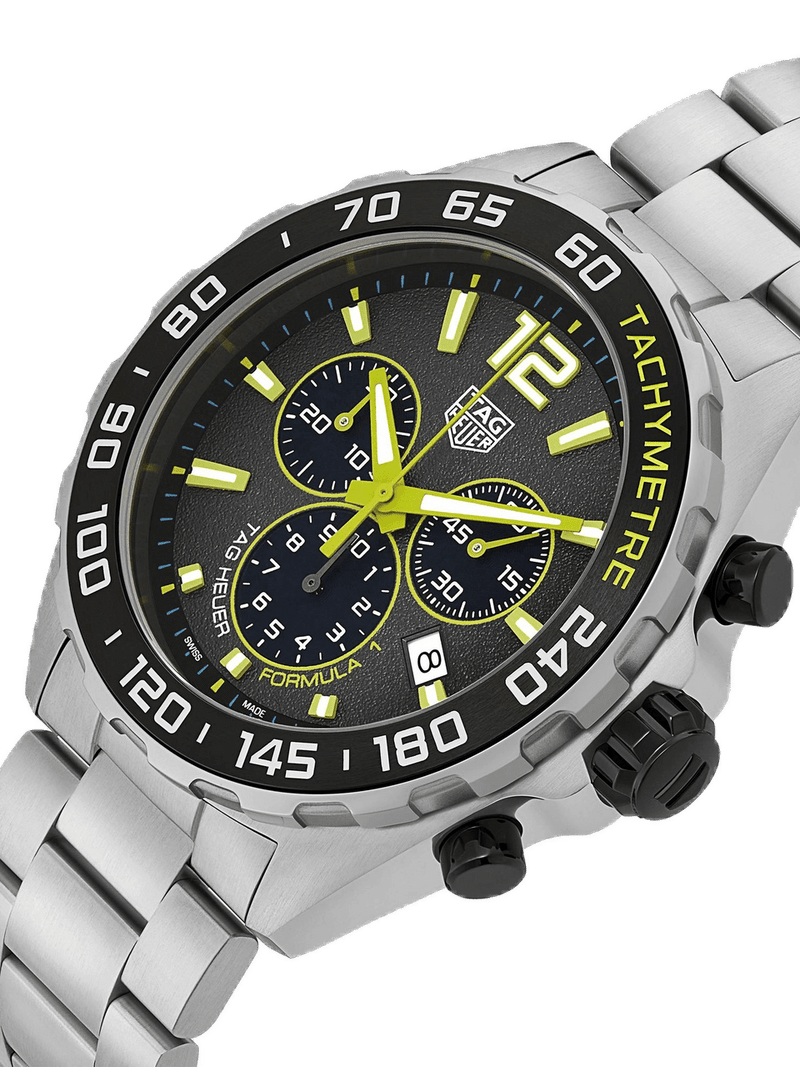 TAG Heuer Formula 1 Chronograph Grey Dial Lime-Yellow Trims 43mm Men's Watch - Image 5