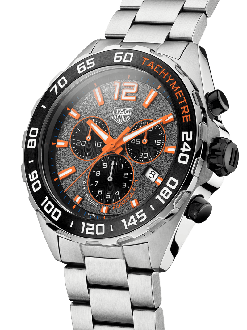 TAG Heuer Formula 1 Chronograph Grey Dial Orange Trims 43mm Men's Watch - Image 4