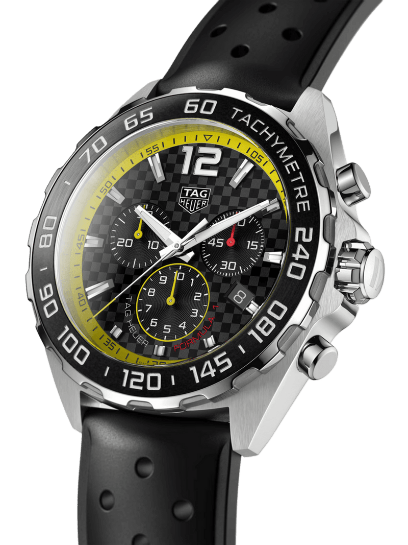 TAG Heuer Formula 1 Chronograph Quartz Black Dial Rubber Strap 43mm Men's Watch - Image 3