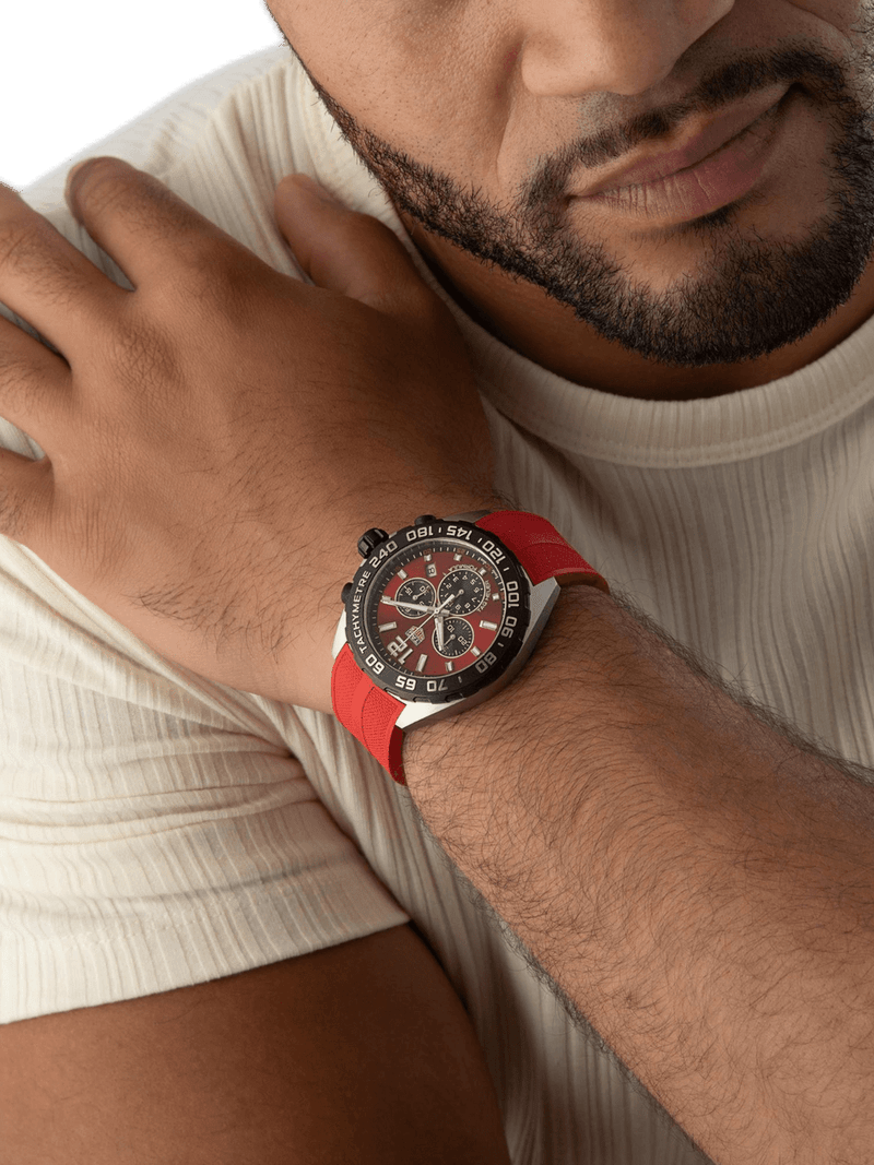 TAG Heuer Formula 1 Chronograph Quartz Red & Rubber 43mm Men's Watch