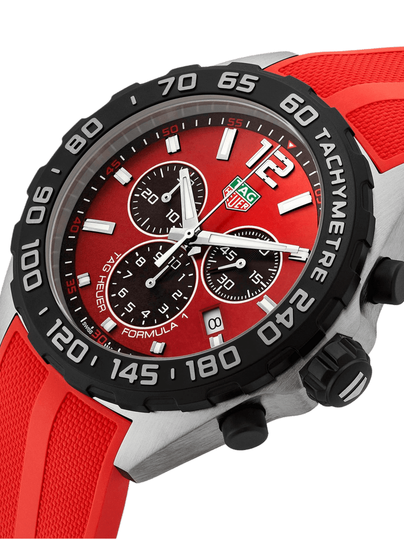 TAG Heuer Formula 1 Chronograph Quartz Red & Rubber 43mm Men's Watch - Image 3
