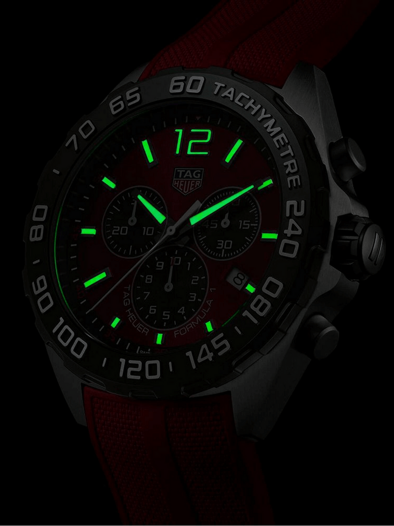 TAG Heuer Formula 1 Chronograph Quartz Red & Rubber 43mm Men's Watch - Image 6