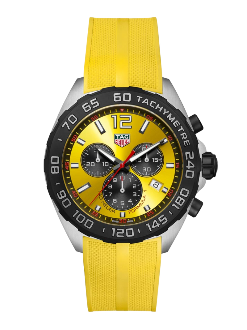 TAG Heuer Formula 1 Chronograph Quartz Yellow & Rubber 43mm Men's Watch