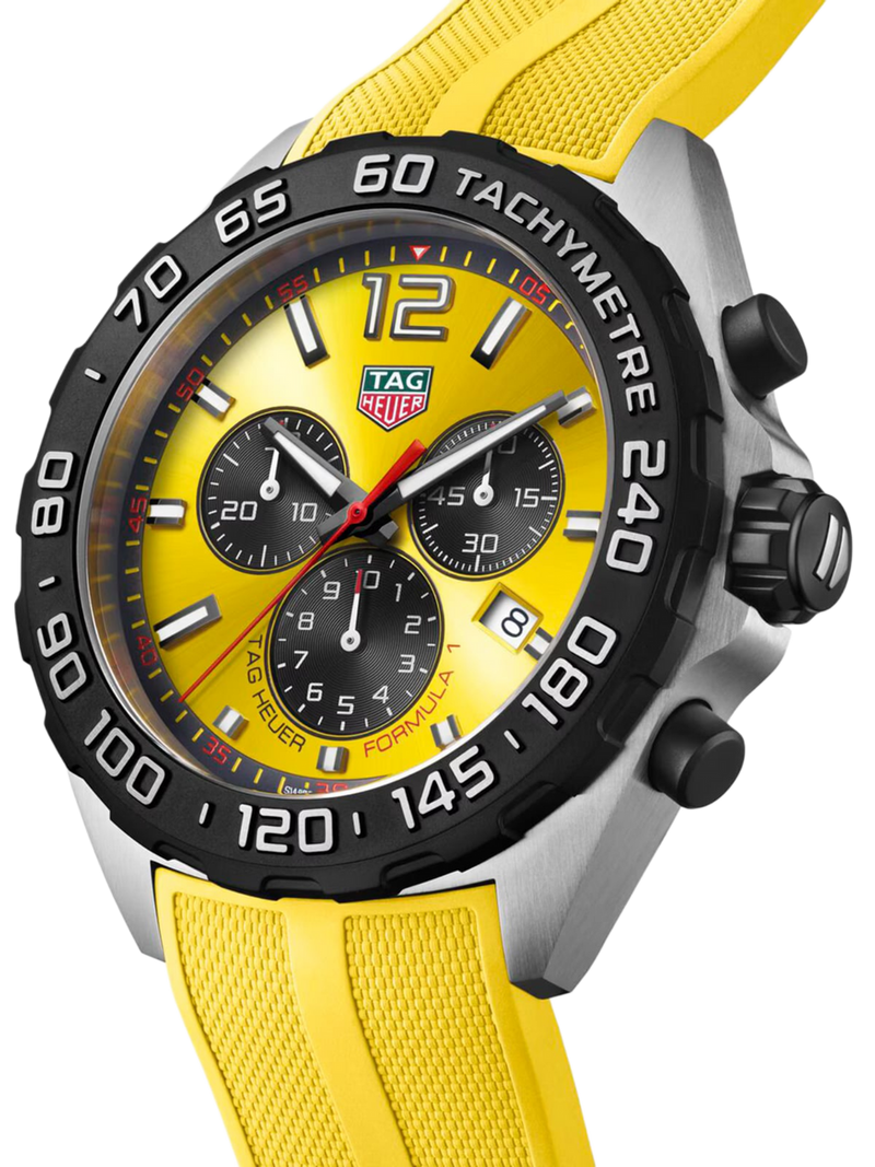 TAG Heuer Formula 1 Chronograph Quartz Yellow & Rubber 43mm Men's Watch - Image 3