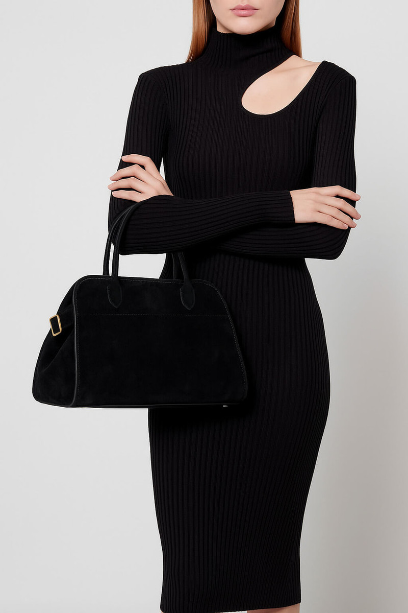 The Row Soft Margaux 10 Bag in Suede