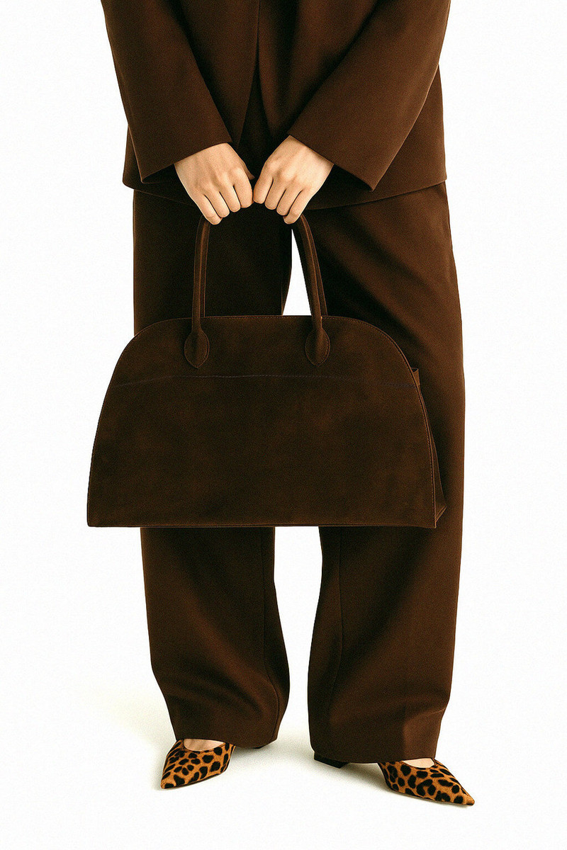 The Row Soft Margaux 15 Bag in Suede - Image 3