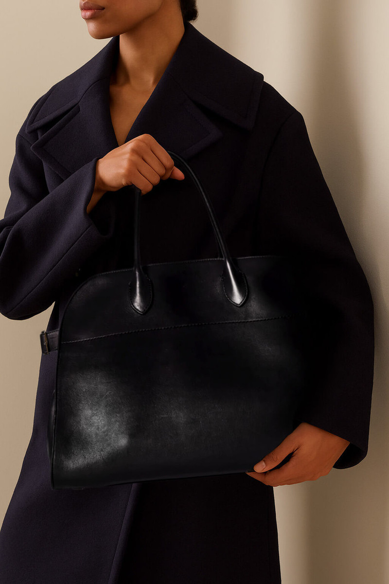 The Row Soft Margaux 17 Bag in Leather - Image 3