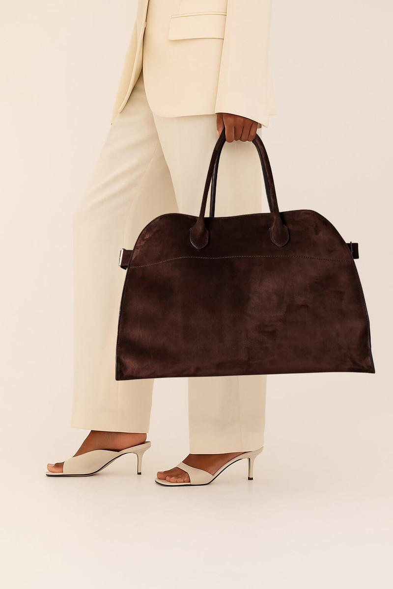 The Row Soft Margaux 17 Bag in Suede - Image 5