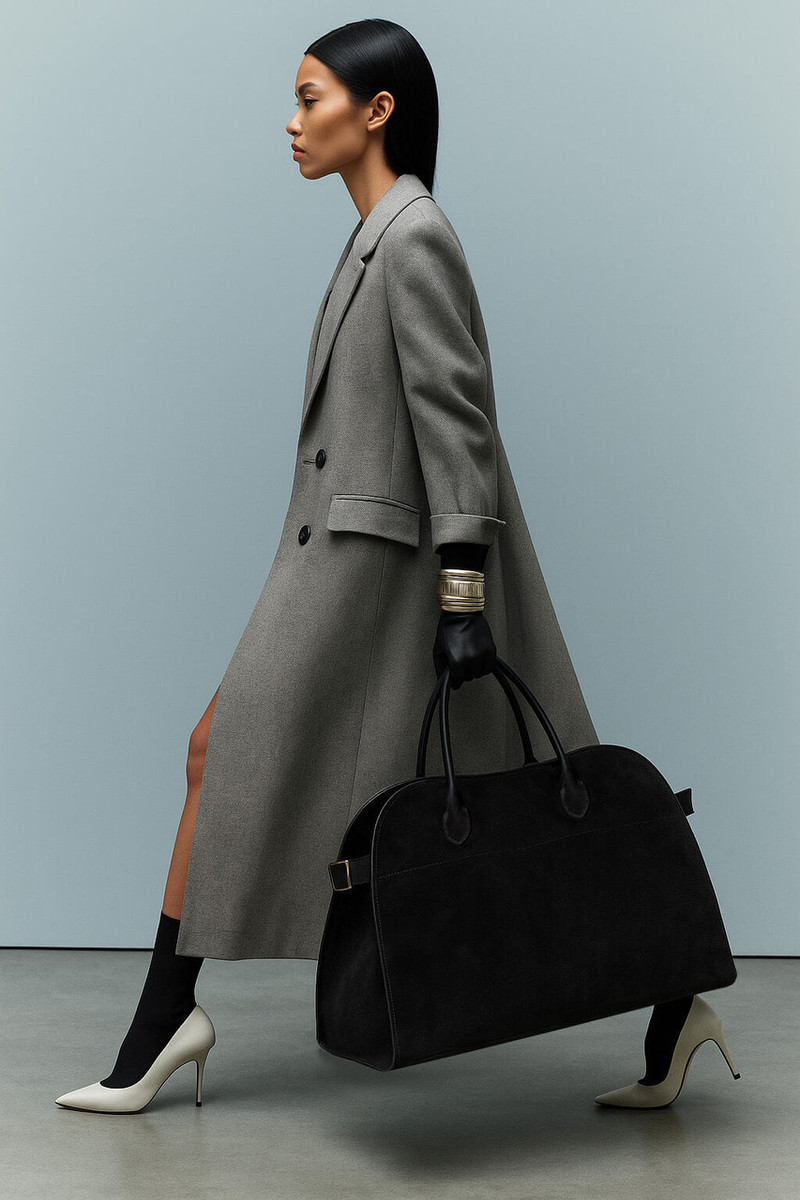 The Row Soft Margaux 17 Bag in Suede - Image 10