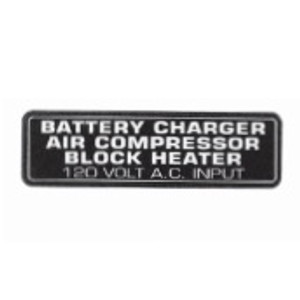 Kussmaul 'Battery Charger, Air Compressor, Block Heater' Nameplate