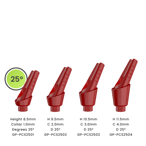 Castable Abutment | Angulated 25 Degrees | Anatomic Profile