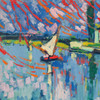 Maurice de Vlaminck,Sailboats at Chatou 1905,art prints,Vintage art,canvas wall art,famous art prints,V4614