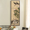 Qiu Jian,Confederate rose and wild geese,Chinese Wall Art,Vertical Narrow Art,large wall art,framed wall art,canvas wall art,M697