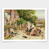 Myles Birket Foster,Travelling Chair Mender And Pedlar With Baskets Near Witley, Surrey,art prints,Vintage art,canvas wall art,V4656