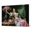 Ladislaw von Czachorski,Lady with Flowers,Elegant Female Art,Elegant Lady,large wall art,framed wall art,canvas wall art,large canvas,M4539