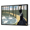 Juan Gris,Leda,Swans in the park pond, women in the park,large wall art,framed wall art,canvas wall art,large canvas,M4499