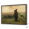 Jean-Francois Millet,Shepherdess and Her Flock, 1865,large wall art,framed wall art,canvas wall art,large canvas,M4339