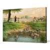 Jean-Francois Millet,Peasant Children at Goose Pond,large wall art,framed wall art,canvas wall art,large canvas,M4337
