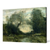 Jean Baptiste Camille Corot,The Pond at the Entrance of the Woods, 1875,large wall art,framed wall art,canvas wall art,large canvas,M4291