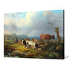 Jan van Os,Wide landscape with cattle herd and rastendem,large wall art,framed wall art,canvas wall art,large canvas,M4262