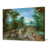 Jan Brueghel the Elder,Wooded Landscape with Travelers,large wall art,framed wall art,canvas wall art,large canvas,M4245