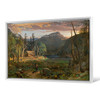 Jasper Francis Cropsey,The Backwoods of America,Riverside cabin,canvas print,canvas art,canvas wall art,large wall art,framed wall art,p1764