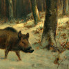 Rosa Bonheur,Wild Boars in the Snow,art prints,Vintage art,canvas wall art,famous art prints,V4965