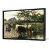 Edouard Debat-Ponsan, Cows at the water cooler,canvas print,canvas art,canvas wall art,large wall art,framed wall art,p2158
