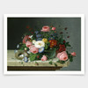 Severin Roesen,Still Life With Flowers and Bird's Nest,art prints,Vintage art,canvas wall art,famous art prints,V4983