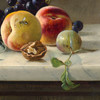 Milne Ramsey,Marble Tabletop with Fruit and Wineglass,art prints,Vintage art,canvas wall art,famous art prints,q1239