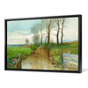 Alois Kalvoda,Alder Trees and Stream,Green grass river,canvas print,canvas art,canvas wall art,large wall art,framed wall art,p1543