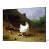 Eugene Joseph Verboeckhoven,A hen with her chicks Photograph,large wall art,framed wall art,canvas wall art,large canvas,M3683