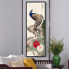 Liu kuiling,Peacock painting,Birds And Flowers,Vertical Narrow Art,large wall art,framed wall art,canvas wall art,M545
