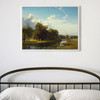Albert Bierstadt,A river landscape Westphalia,large wall art,framed wall art,canvas wall art,large canvas,M2989