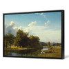 Albert Bierstadt,A river landscape Westphalia,large wall art,framed wall art,canvas wall art,large canvas,M2989
