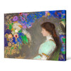Odilon Redon, Violette Heymann,Girl portrait, blue flowers,canvas print,canvas art,canvas wall art,large wall art,framed wall art,p1244