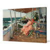 José Malhoa, Praia das Maçãs,Seaside cafe,,canvas print,canvas art,canvas wall art,large wall art,framed wall art,p1179