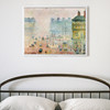 Camille Pissarro, Place du Theater Francais Fog Effect,Street view,canvas print,canvas art,canvas wall art,large wall art,framed art,p802