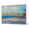 Alfred Sisley,Loing River Banks at Saint-Mammes,Blue river landscape,canvas print,canvas art,canvas wall art,large wall art,framed  art,p744