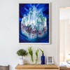 Wenzel Hablik,Crystal Castle in the Sea,Blue art, crystal art,canvas print,canvas art,canvas wall art,large wall art,framed wall art,p715