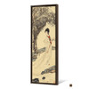 Fu Baoshi,,beautiful woman holding peach blossom,Chinese painting,Vertical Narrow Art,large wall art,framed wall art,canvas wall art,M403