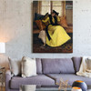 Susan Watkins Serpell,Lady in Yellow,Lady in yellow dress, woman on sofa,canvas print,canvas art,canvas wall art,large wall art,framed ,p665