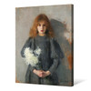 Olga Boznańska,Girl with Chrysanthemums,Girl portrait,canvas print,canvas art,canvas wall art,large wall art,framed wall art,p571