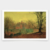 John Atkinson Grimshaw,A Moated Yorkshire Home, 1879,art prints,Vintage art,canvas wall art,famous art prints,V1700