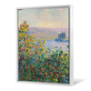 Claude Monet,Flower Beds at Vétheuil,Flowers by the river,canvas print,canvas art,canvas wall art,large wall art,framed wall art,p409