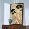 Kitagawa Utamaro,courtesans one holding a fan,japanese painting,large wall art,framed wall art,canvas wall art,large canvas,M2715