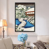 Kawase Hasui,Snow at a guest House on Pond's Edge, from the series The Mitsubishi villa at Fukagawa,large wall art,art,large canvas,M2709,
